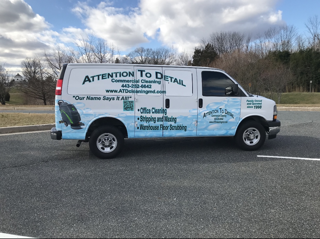 Attention to Detail Cleaning's company van in Maryland
